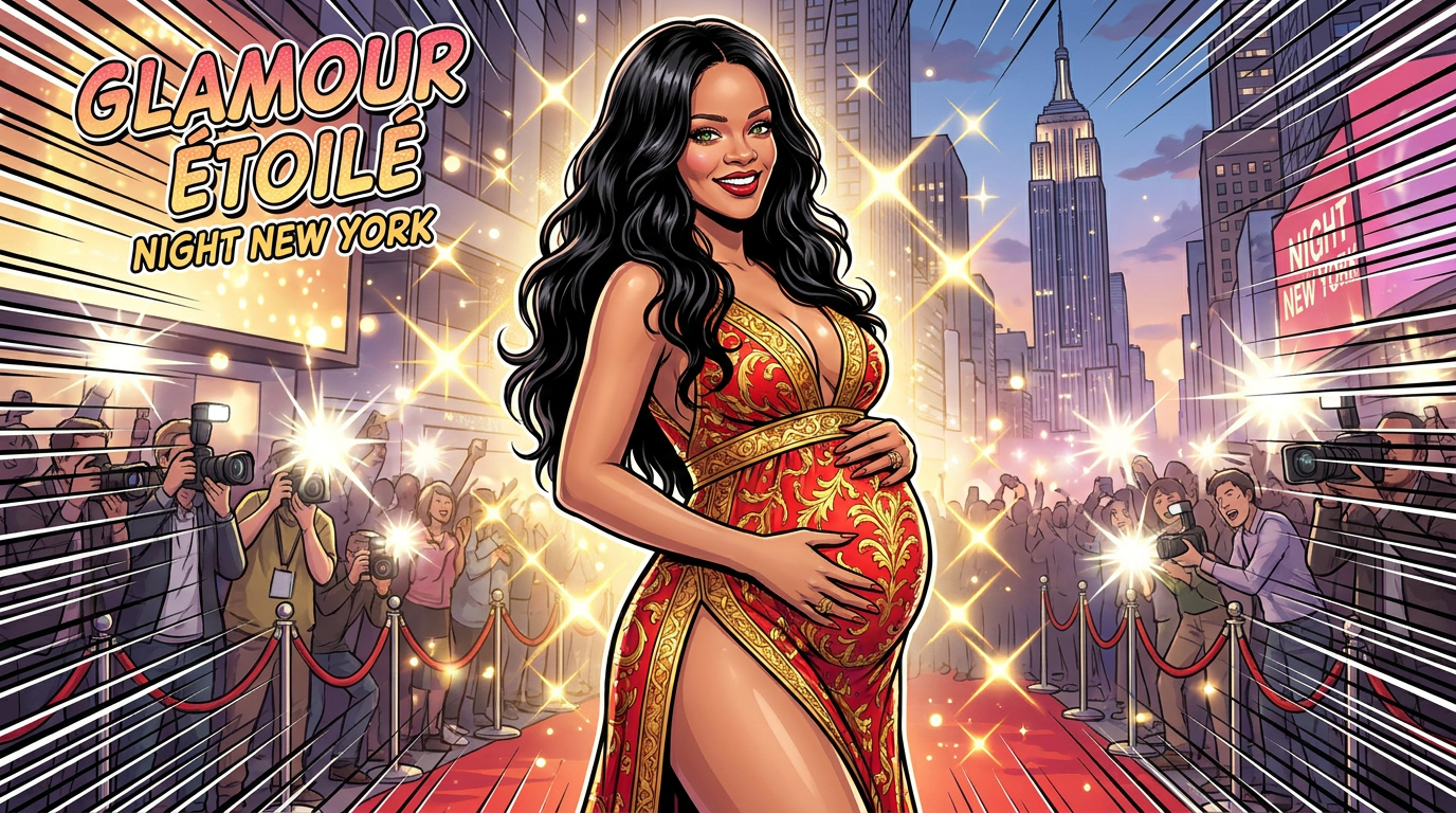 Met Gala : Rihanna enceinte radieuse dans une robe Versace spectaculaire
