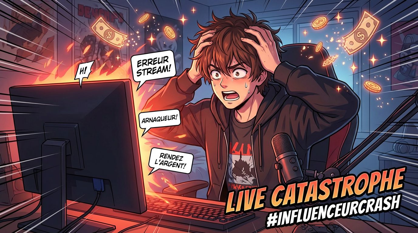 Influenceur français arrêté pour escroquerie après un live raté