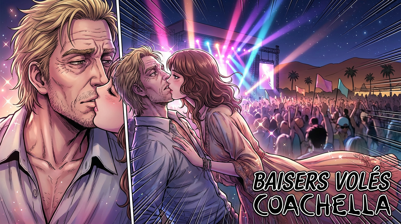 Voici : Brad Pitt et Ines de Ramon, premiers baisers volés à Coachella