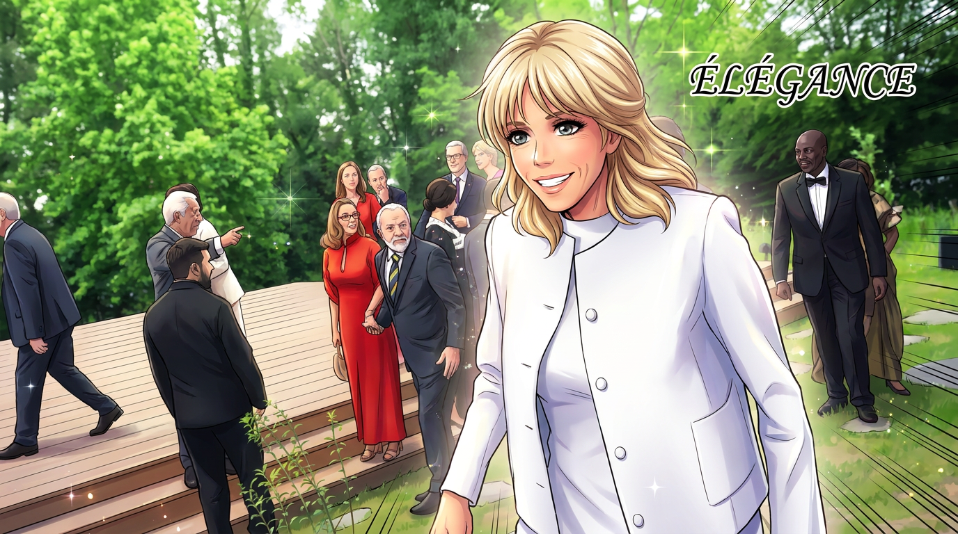 Brigitte Macron au G7 à Évian : sa robe blanche porte un message hautement symbolique