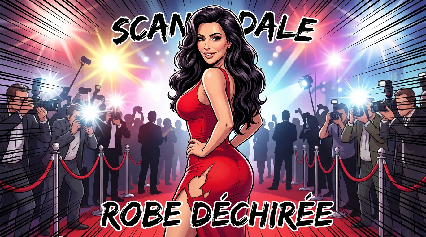 Scandale sur le tapis rouge : robe déchirée de Kim Kardashian