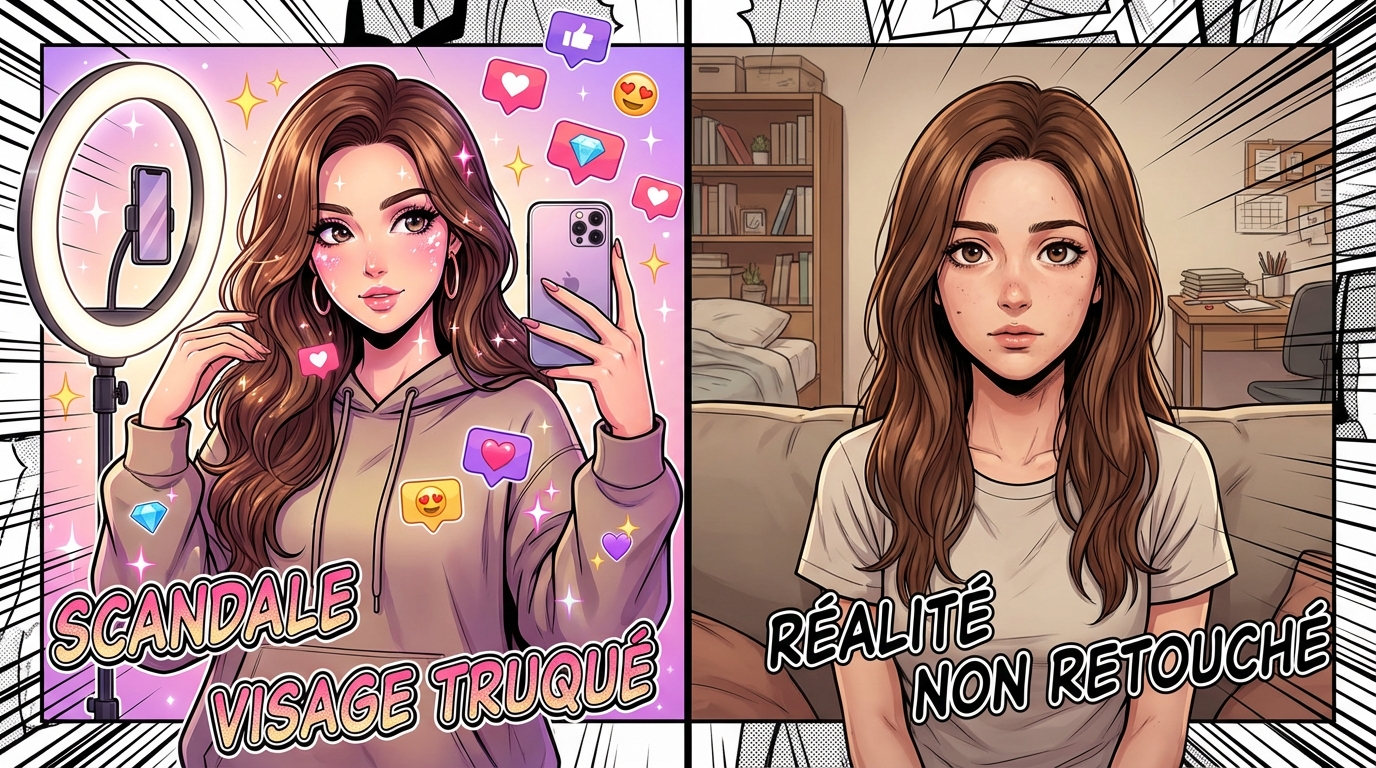 Influenceuse française au cœur d'un scandale de filtres truqués