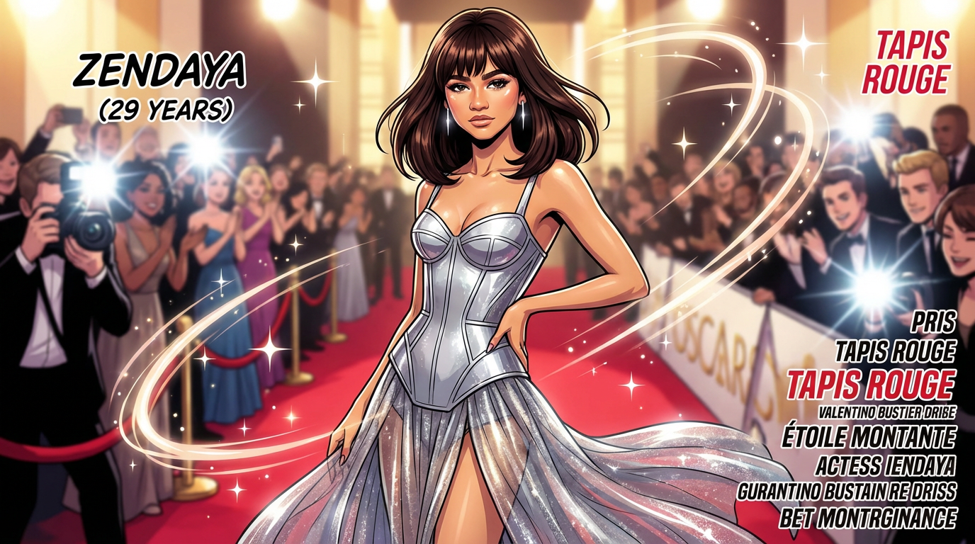 Oscars 2026 : Zendaya vole la vedette sur le tapis rouge en robe spectaculaire