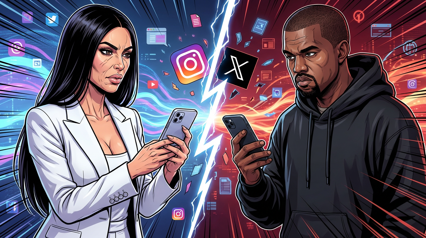 Kardashian : Kim et Kanye à nouveau en conflit public sur les enfants
