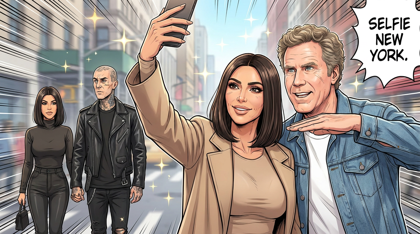 Kim Kardashian apprend à Will Ferrell à prendre le selfie parfait