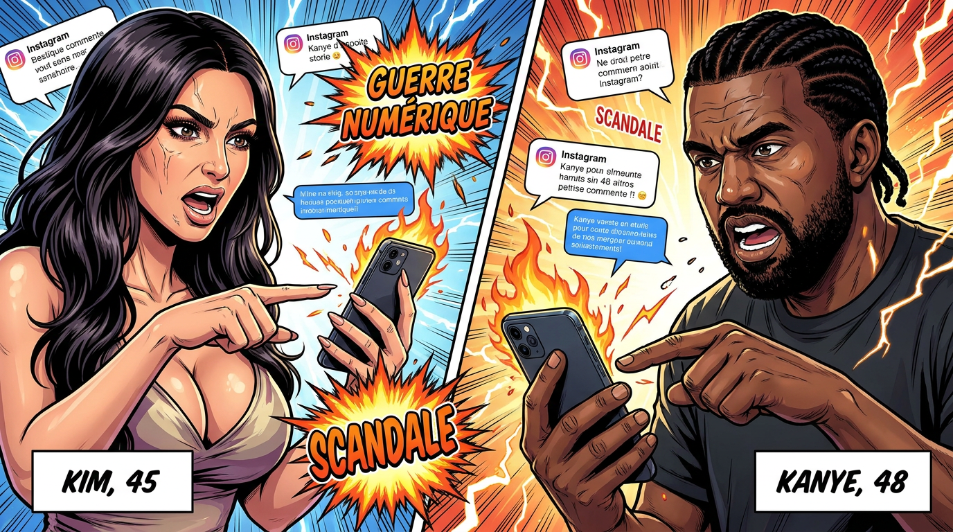 Feud explosif entre Kim Kardashian et Kanye West sur les réseaux