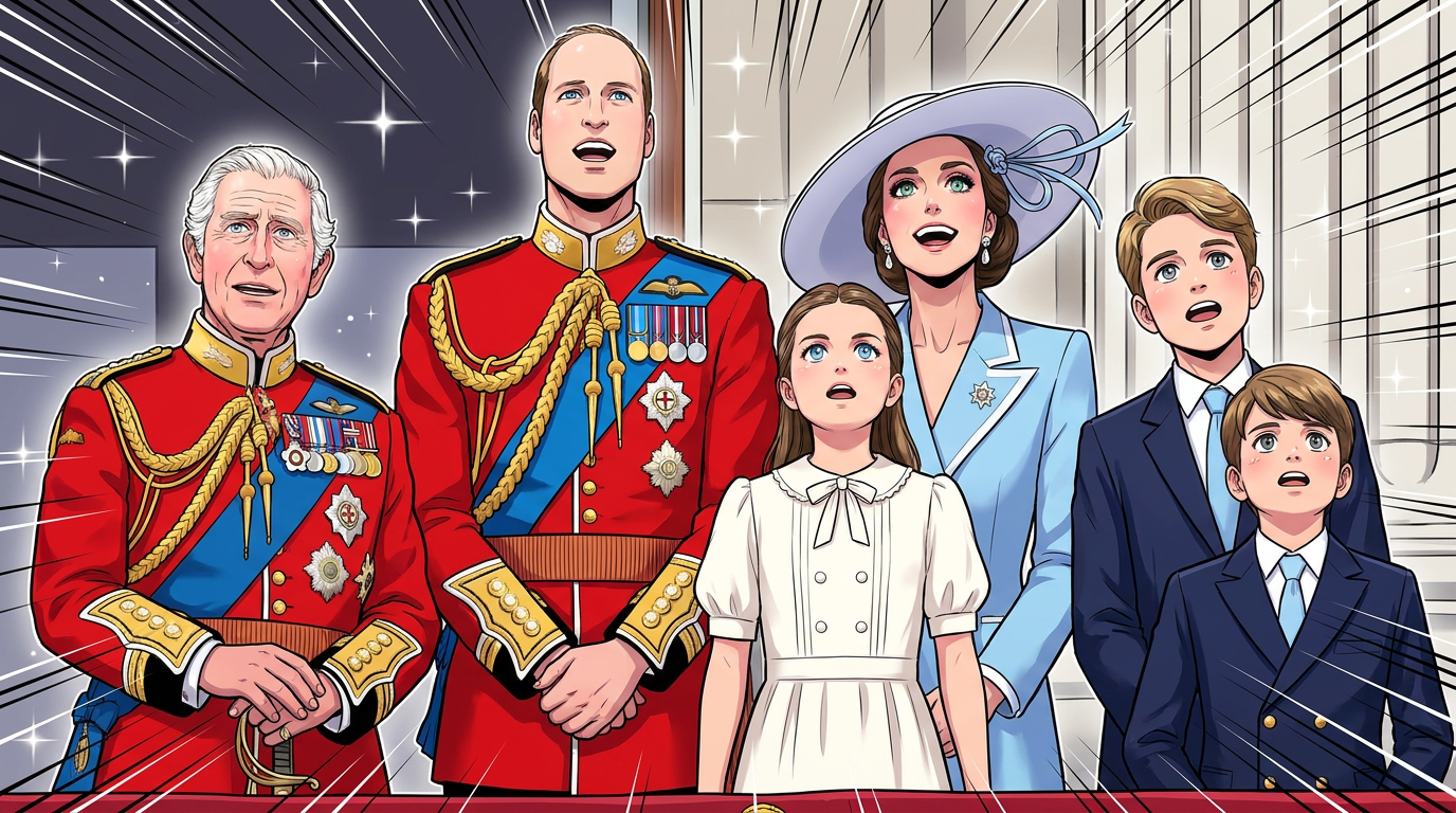 Trooping the Colour perturbé par des pancartes sur le scandale Andrew : Charles III, William et Kate gardent bonne figure