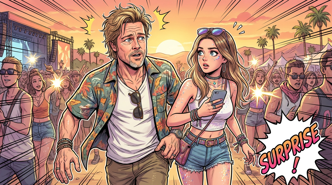 Brad Pitt surpris avec une influenceuse de 22 ans à Coachella