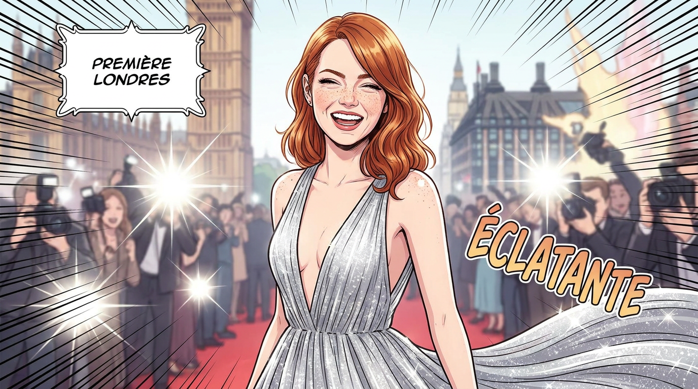 Emma Stone rayonne à la première londonienne de son nouveau film
