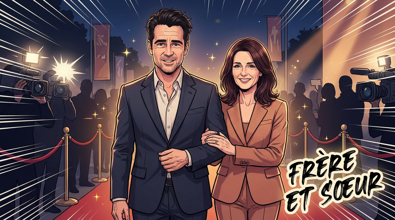 Colin Farrell et sa sœur Claudine Farrell coordonnent leurs tenues pour la première de la saison 2 de « Sugar »