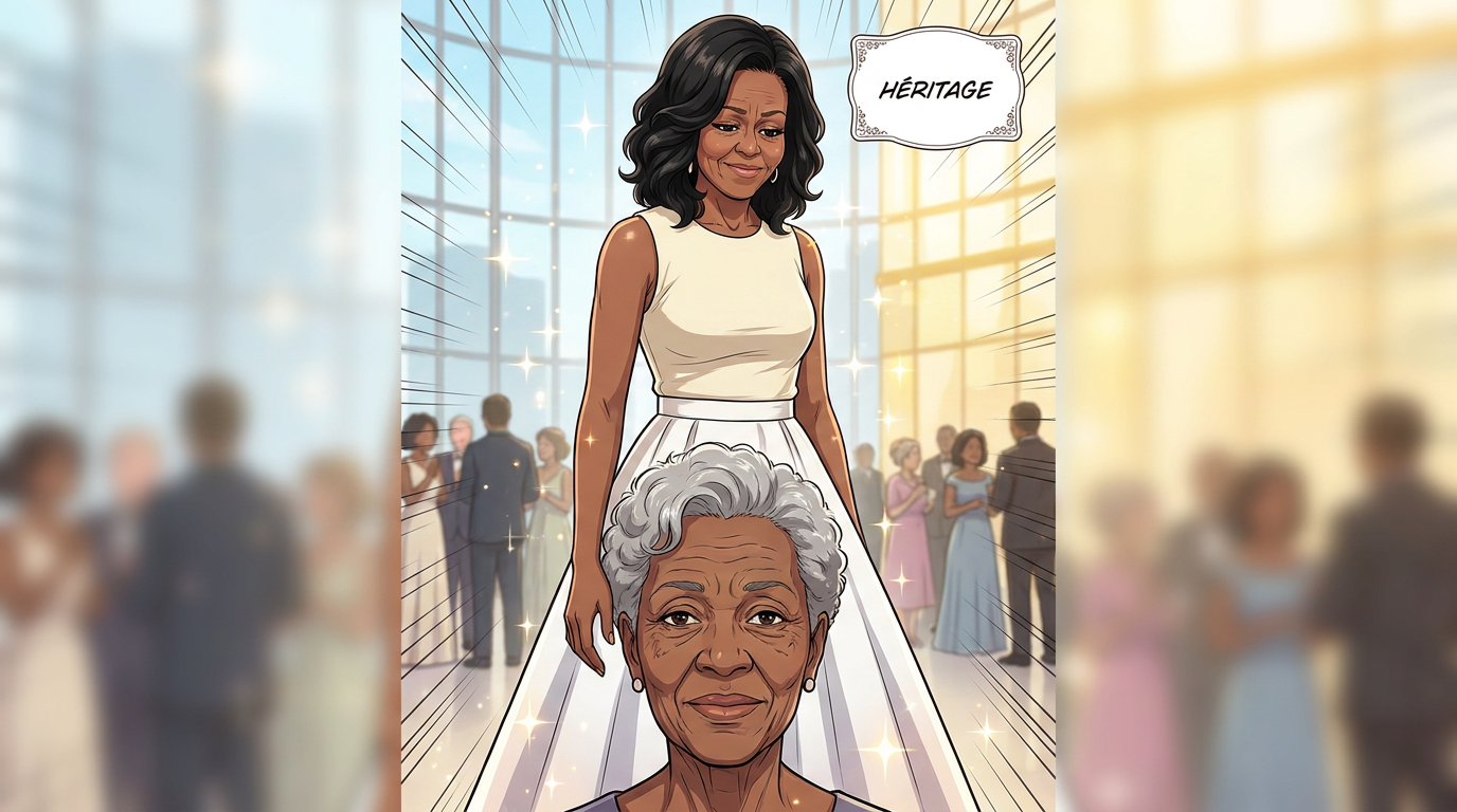 Michelle Obama rend hommage à sa mère défunte Marian Robinson avec une jupe portrait