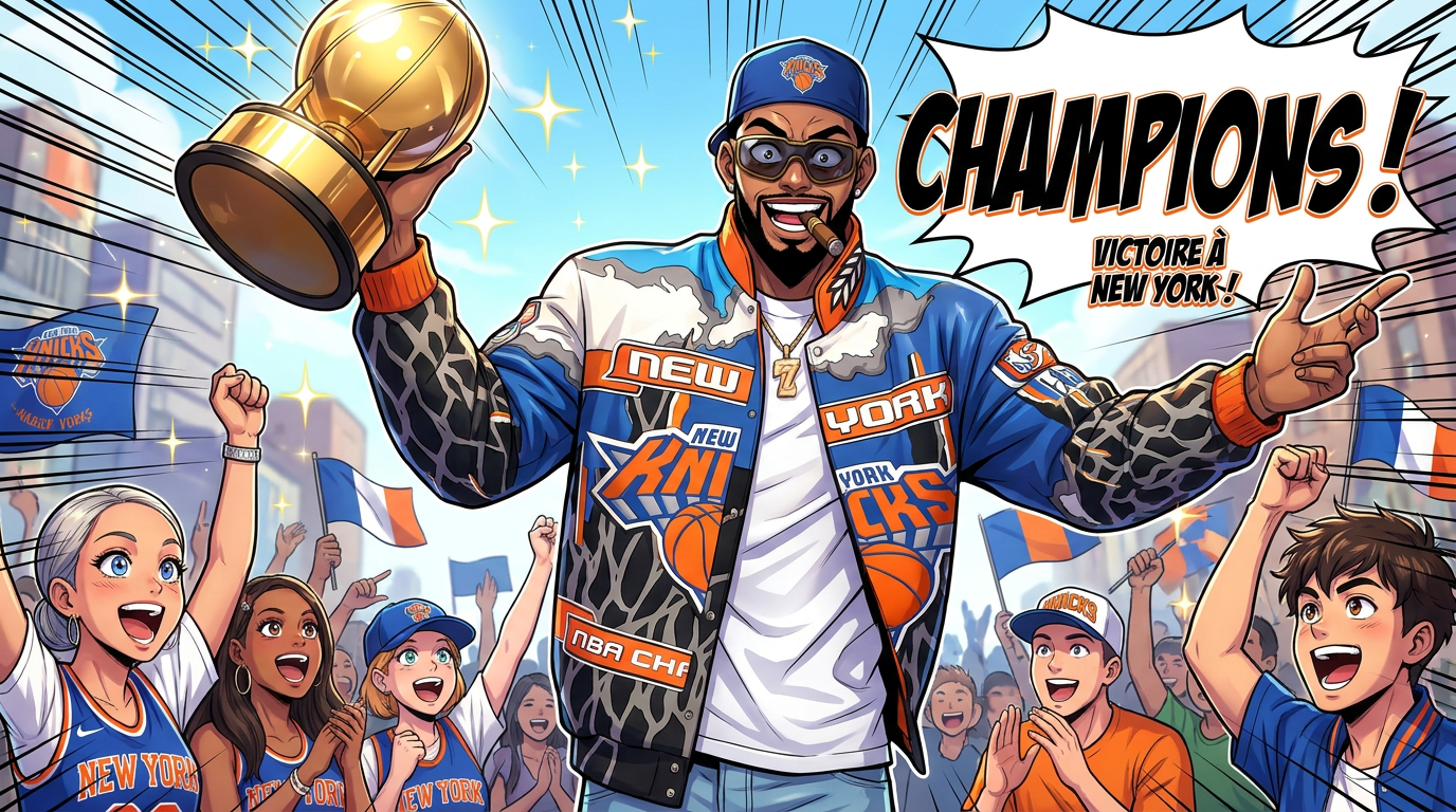 Jalen Brunson, Josh Hart et les Knicks célèbrent leur victoire au défilé du championnat NBA
