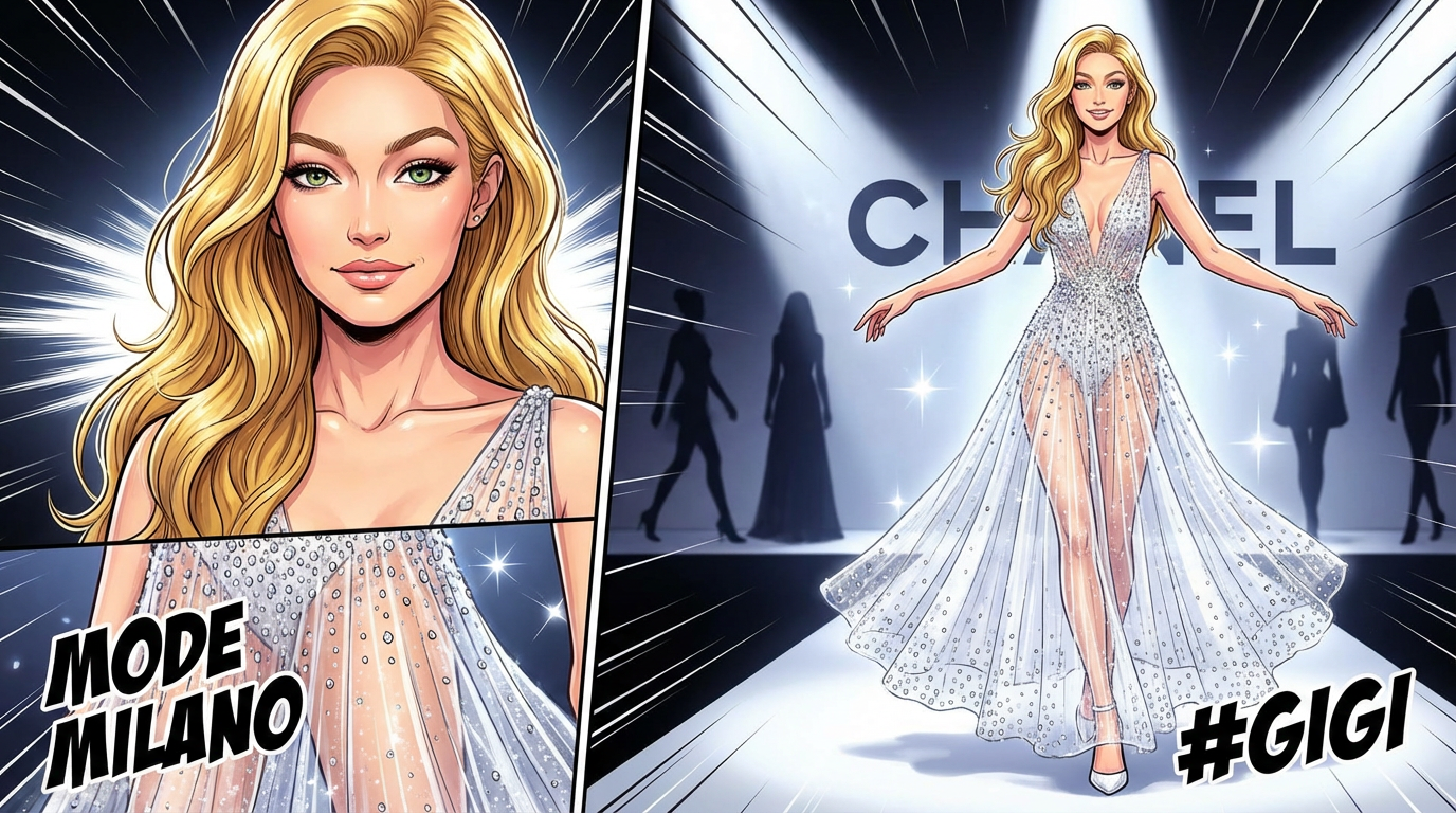 Gigi Hadid brille au défilé Chanel de la Fashion Week de Milan