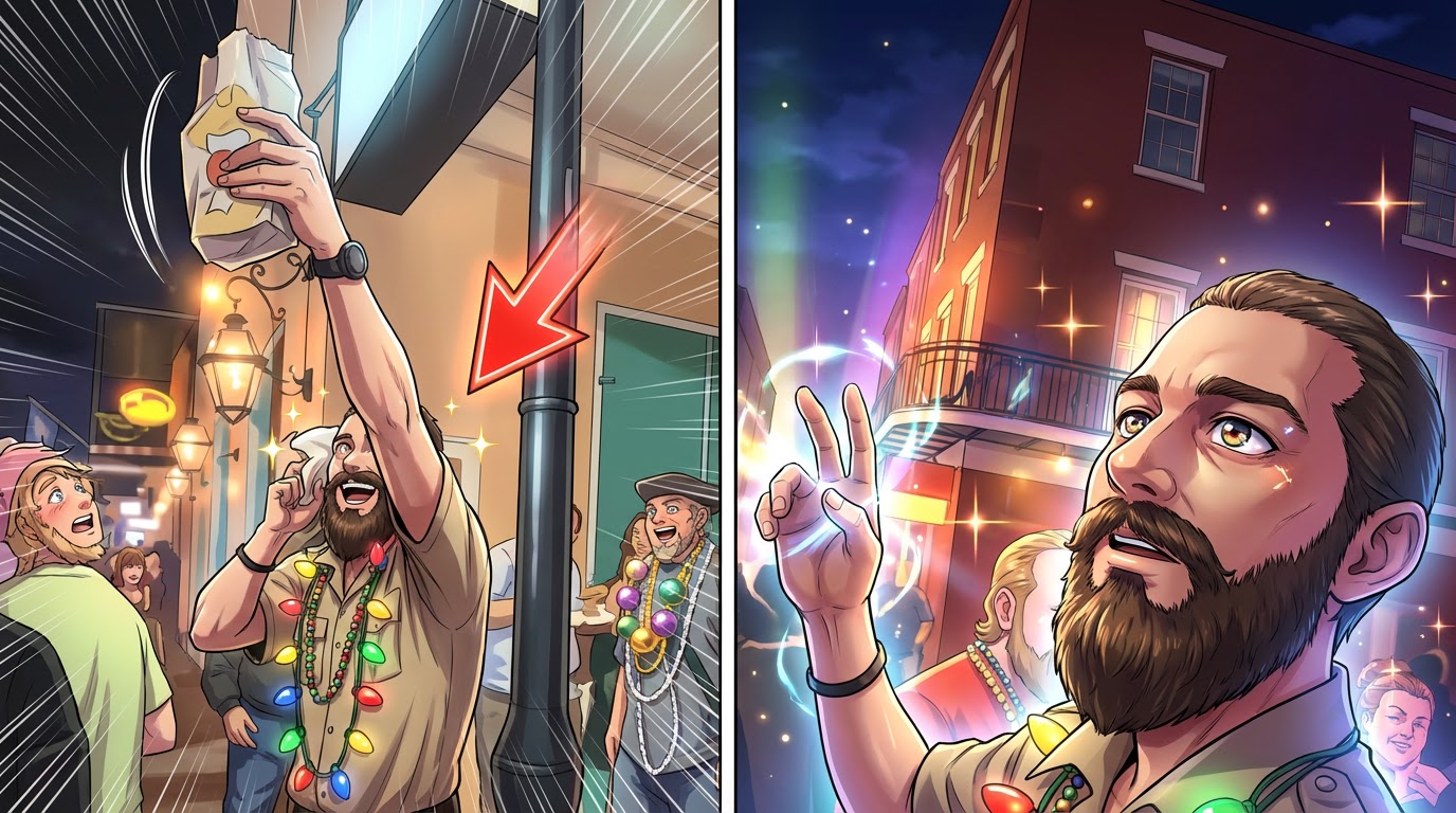 Shia LaBeouf exhibe ses papiers de libération de prison sur Bourbon Street après son arrestation