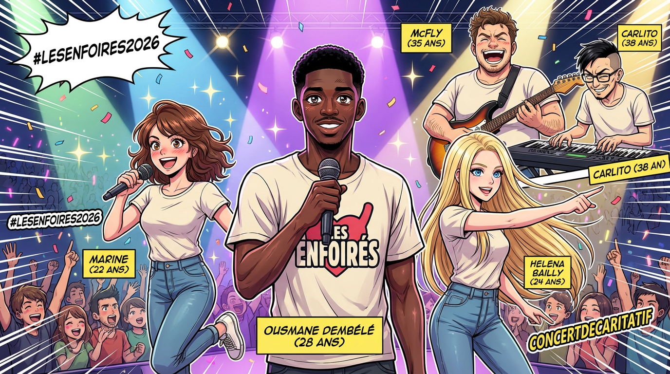 Les Enfoirés 2026 battent tous les records avec Ousmane Dembélé et des stars de la télé-réalité