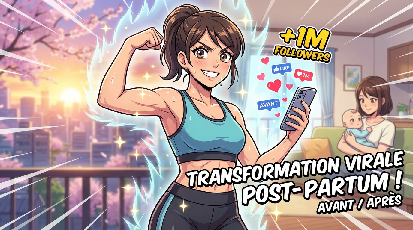 Influenceuse viralise avec sa transformation physique post-partum