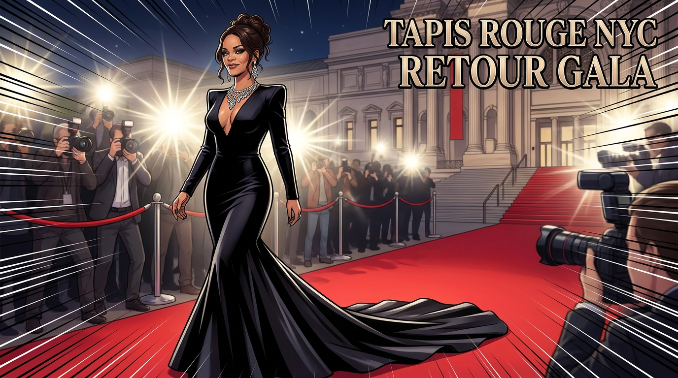 Rihanna fait son grand retour au tapis rouge au gala de bienfaisance de New York
