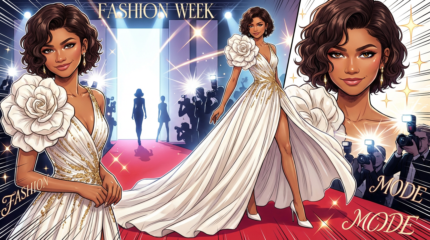 Zendaya brille à la Fashion Week de Paris en robe Vogue